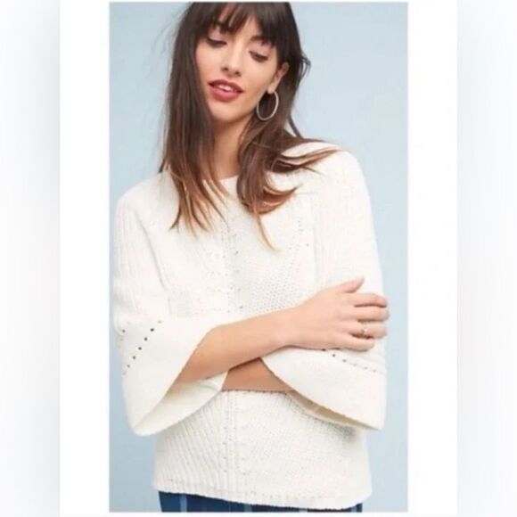 Anthropologie Rosie Neira Adrienne Bell Sleeve Knit Sweater - Picture 1 of 9